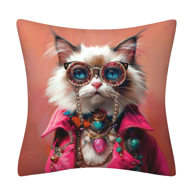 Modern and fashionable dog/cat print pillow