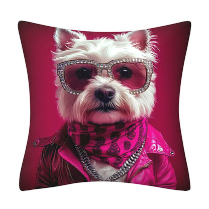 Modern and fashionable dog/cat print pillow