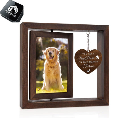 Wooden pet commemorative rotating photo frame