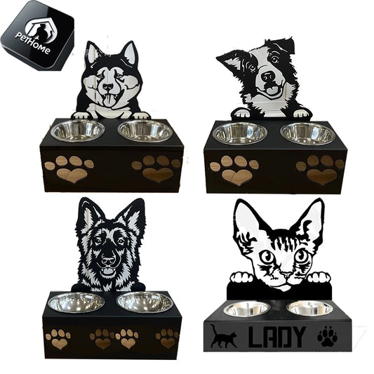 Personalized dog/cat food bowl holder