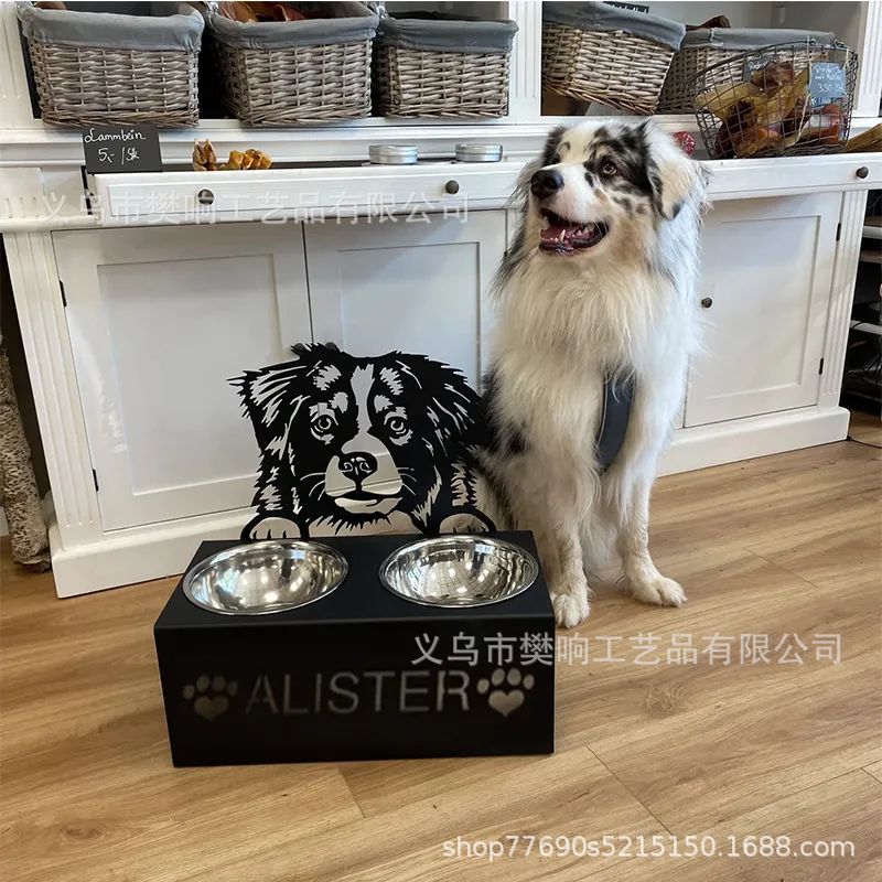 Personalized dog/cat food bowl holder