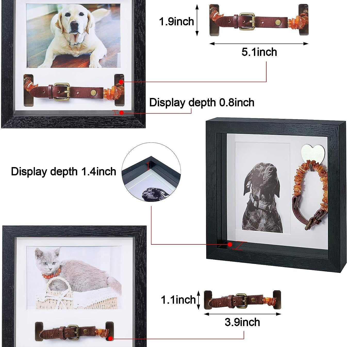 Wooden pet commemorative photo frame