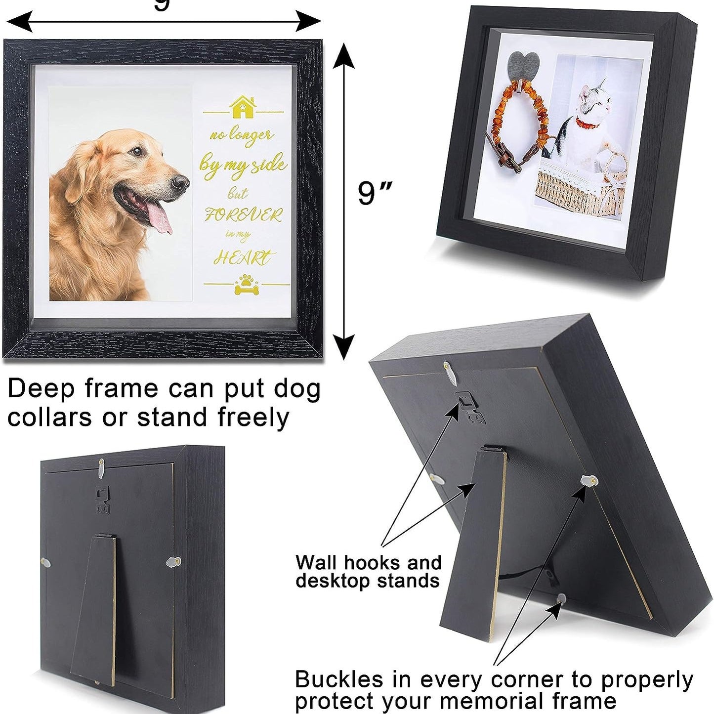 Wooden pet commemorative photo frame