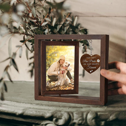 Wooden pet commemorative rotating photo frame