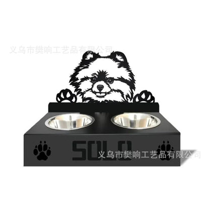 Personalized dog/cat food bowl holder