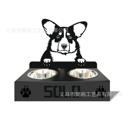 Personalized dog/cat food bowl holder