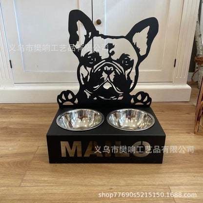 Personalized dog/cat food bowl holder