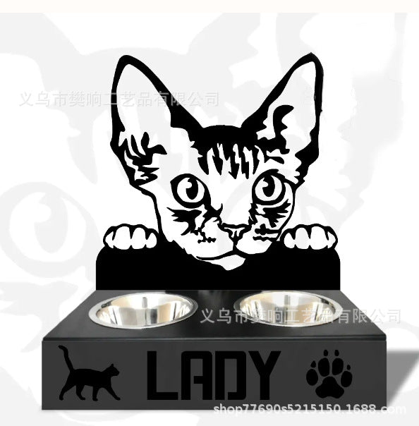 Personalized dog/cat food bowl holder