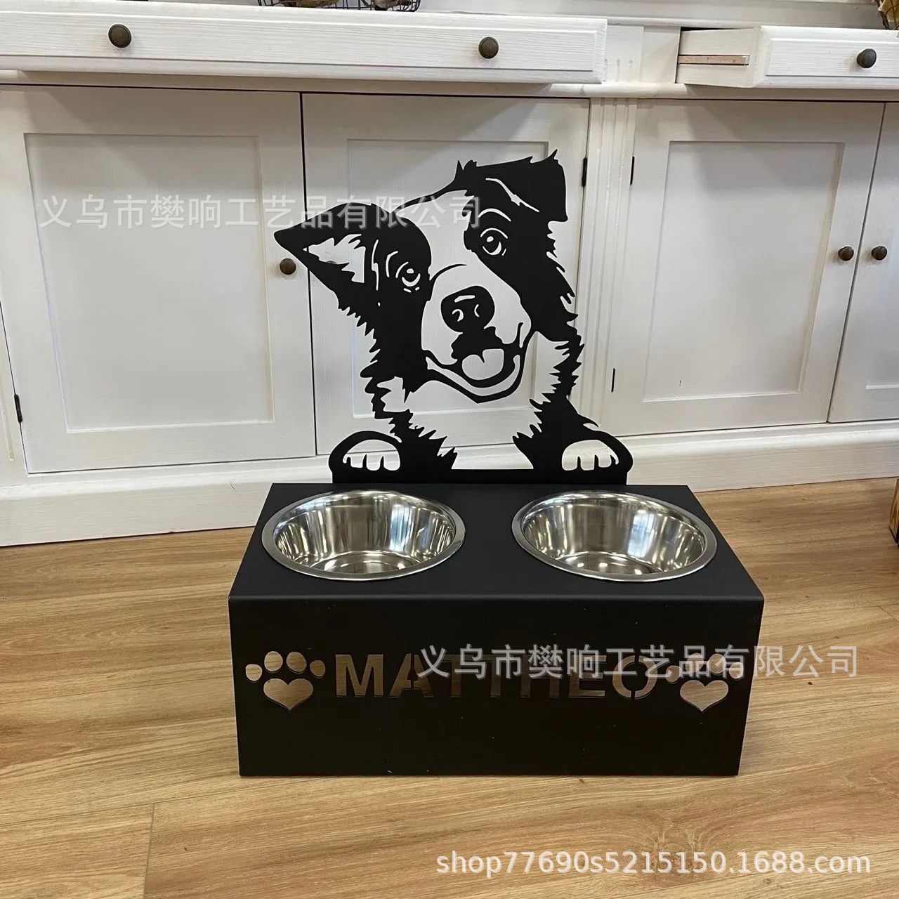 Personalized dog/cat food bowl holder