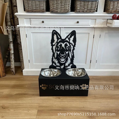 Personalized dog/cat food bowl holder