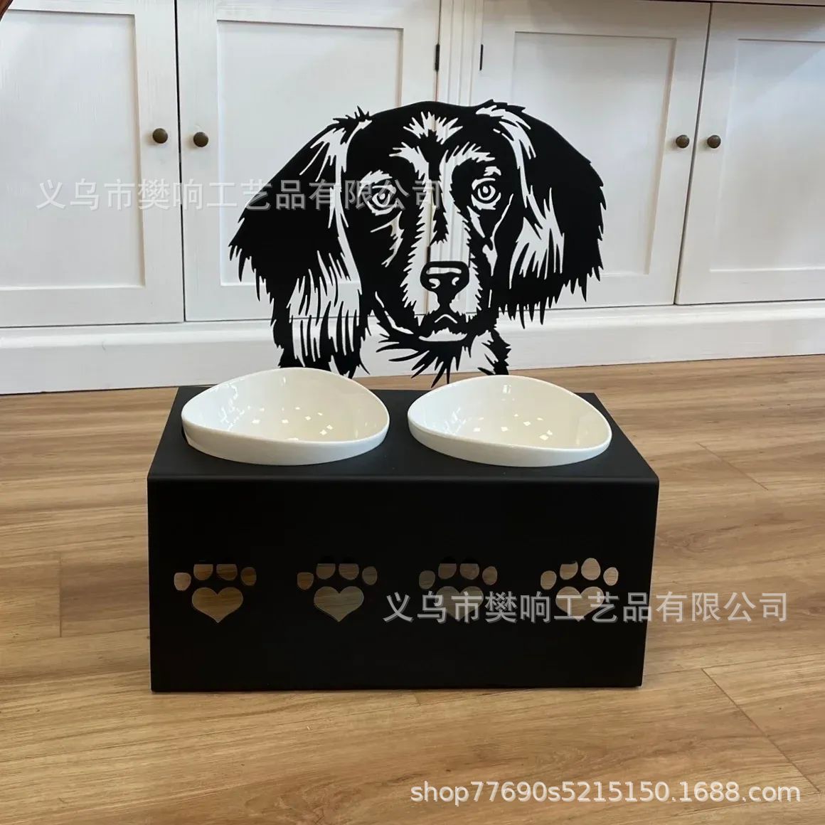 Personalized dog/cat food bowl holder