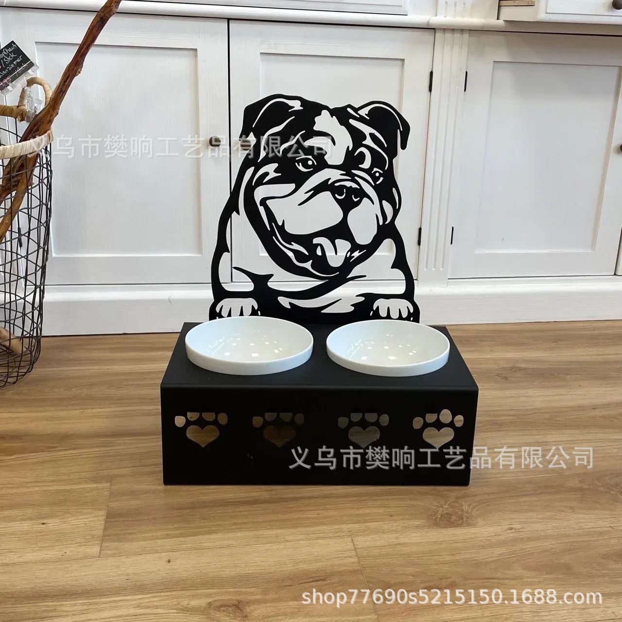 Personalized dog/cat food bowl holder