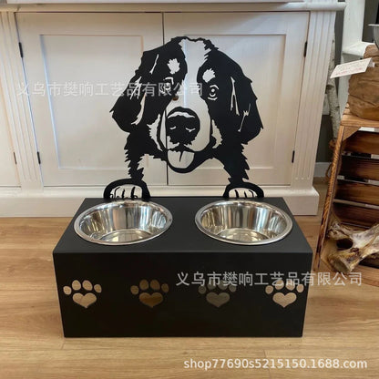 Personalized dog/cat food bowl holder